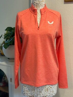 NWT 1/4 Zip Athletic Top in Bright Peach by Castore